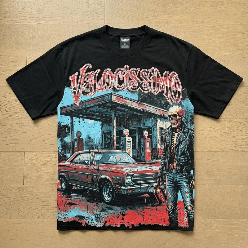 CHINEE-European-American-Trend-260g-Cotton-T-Shirt-Unisex-Loose-Fit-Street-Style-Casual-Short-Sleeve-Tee