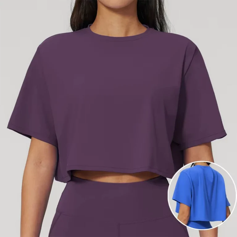 CHINEE-FANCO-New-Arrival-Fashion-Womens-Short-Sleeve-Yoga-Crop-Top-Loose-Crew-Neck-Workout-T-Shirt-Fitness-Tops-for-Running-Sports