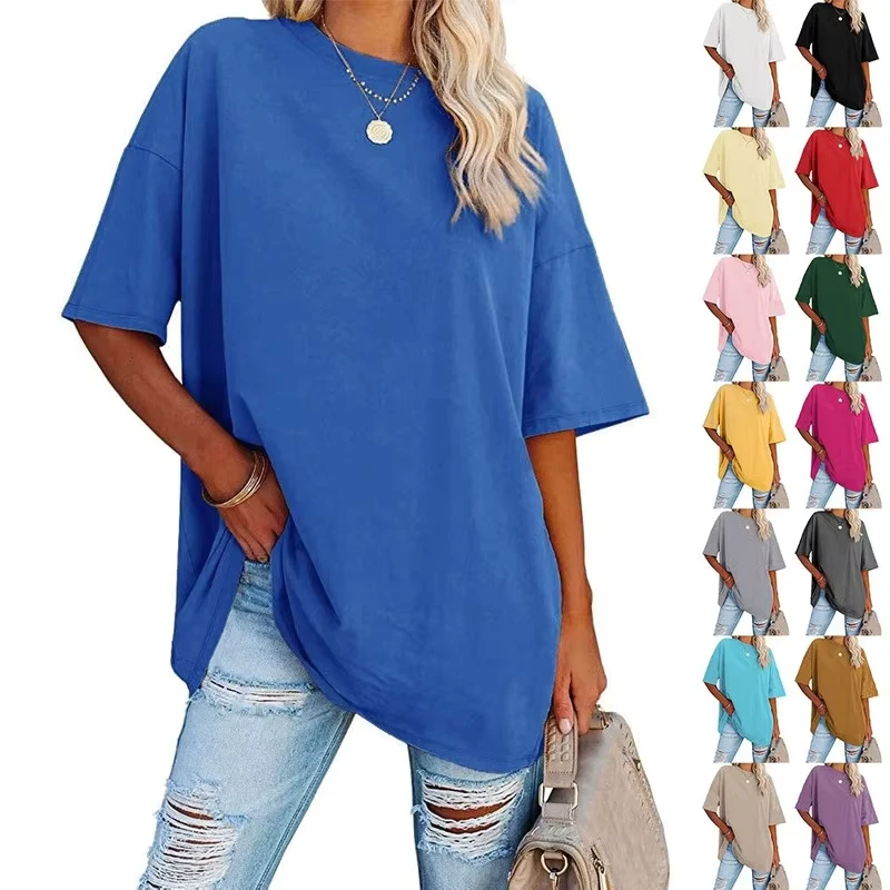 CHINEE-Factory-Directly-High-Quality-Custom-Eco-Friendly-Cotton-Spandex-Oversize-Printed-Embroidery-Tshirt-Women