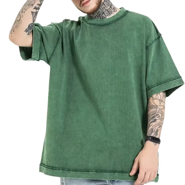 CHINEE-Factory-Oem-Crew-Neck-Mens-T-Shirts-100-Cotton-Vintage-Washed-T-Shirts-Acid-Wash-Plain-TShirts