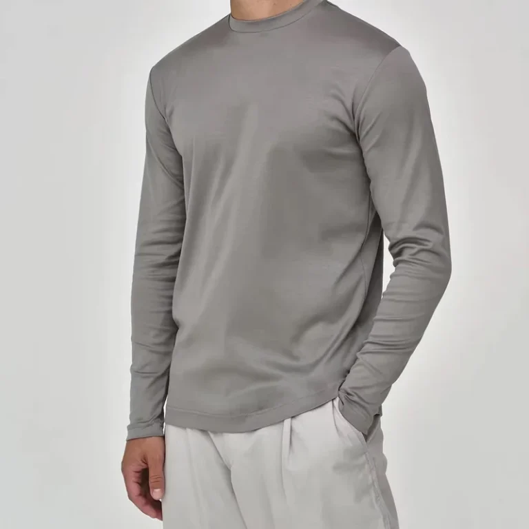 CHINEE-Factory-Price-OEM-Custom-Solid-Color-Long-Sleeve-T-Shirt-for-Men-Luxury-Double-Mercerized-Cotton-Blank-Tshirts
