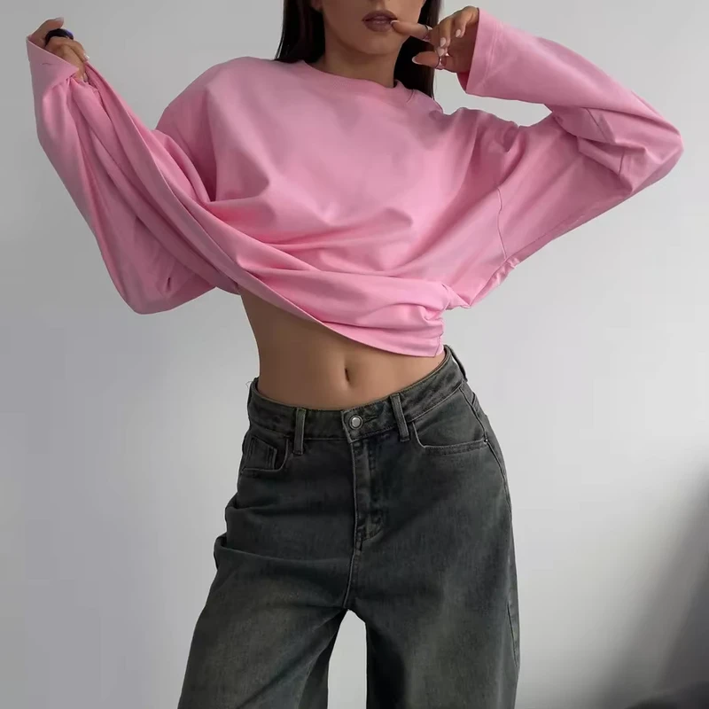 CHINEE-Factory-Sale-High-Quality-Long-Sleeved-T-Shirt-Solid-Color-Unisex-T-shirt-Fashion-Casual-Womens-Loose-Oversized-Tops
