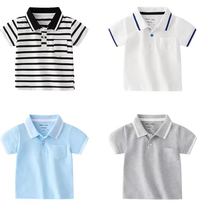 CHINEE-Fashion-Boys-Short-Sleeved-Polo-Shirt-Casual-Printed-Solid-Color-Summer-Handsome-Cotton-Breathable-Eco-Friendly-Custom