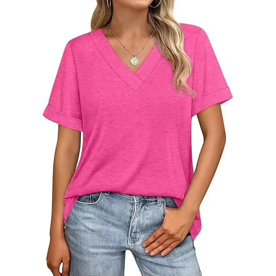 CHINEE-Fashion-Forward-Womens-Regular-Fit-T-Shirts-Summer-Heavyweight-180g-Nylon-Crew-Neck-Short-Sleeve-Breathable-Quick-Dry