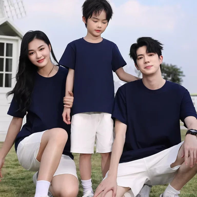 CHINEE-Fashion-High-Quality-Solid-Twill-Golf-Shirts-Heavyweight-Cotton-Unisex-Front-Shoulder-Neck-Short-Sleeved-Breathable-T-shirt