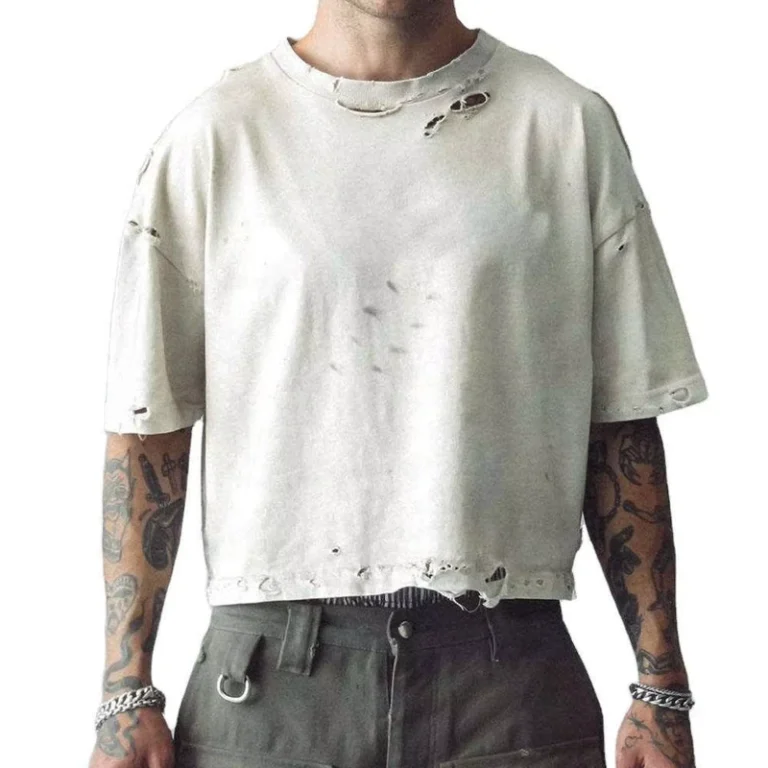 CHINEE-Finch-Garment-Heavyweight-Streetwear-Blank-Vintage-Washed-Tee-Mens-Boxy-Cropped-Oversized-Distressed-Tshirt
