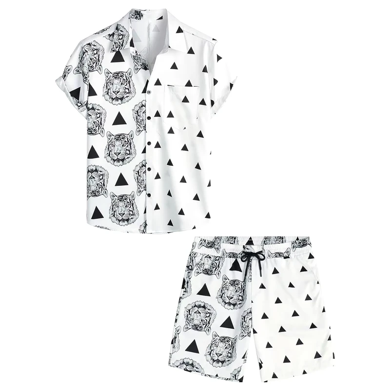 CHINEE-HC-Custom-New-Short-Sleeve-T-Shirt-Shorts-Solid-Color-New-Mens-Set-ODM