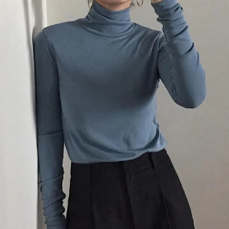 CHINEE-Harajuku-Solid-Bottoming-t-Shirt-Women-Spring-Autumn-Tee-Shirts-Korean-Turtleneck-Slim-Long-Sleeve-Black-White-T-shirts-90s-Tops