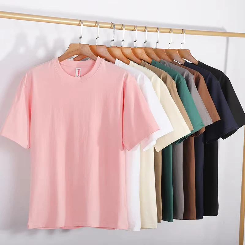 CHINEE-Heavyweight-240GSM-100-Cotton-T-Shirt-Men-Custom-Logo-Crew-Neck-Short-Sleeve-Plain-Blank-Premium-Quality-Mens-T-Shirts