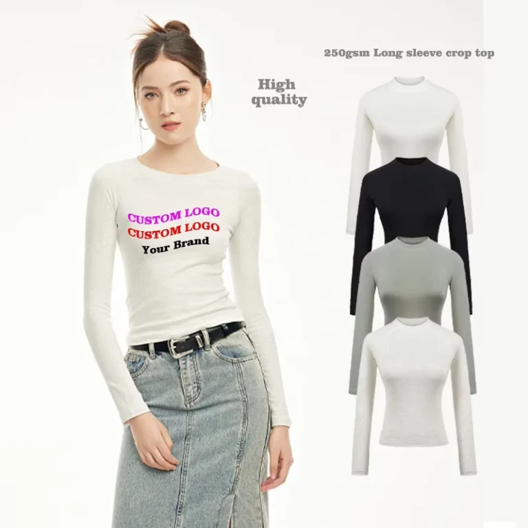 CHINEE-Heavyweight-250-GSM-O-neck-Womens-T-shirt-Slim-Fit-Spice-Girls-Top-Long-Sleeve-Knitted-T-shirt-Custom-logo-DTF-Printing-Design