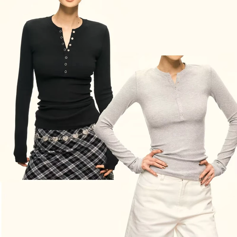 CHINEE-High-Elastic-1X1-Ribbed-Tops-Sculpt-Button-Long-Sleeve-Sexy-Women-Tight-Fitting-Cropped-T-Shirt