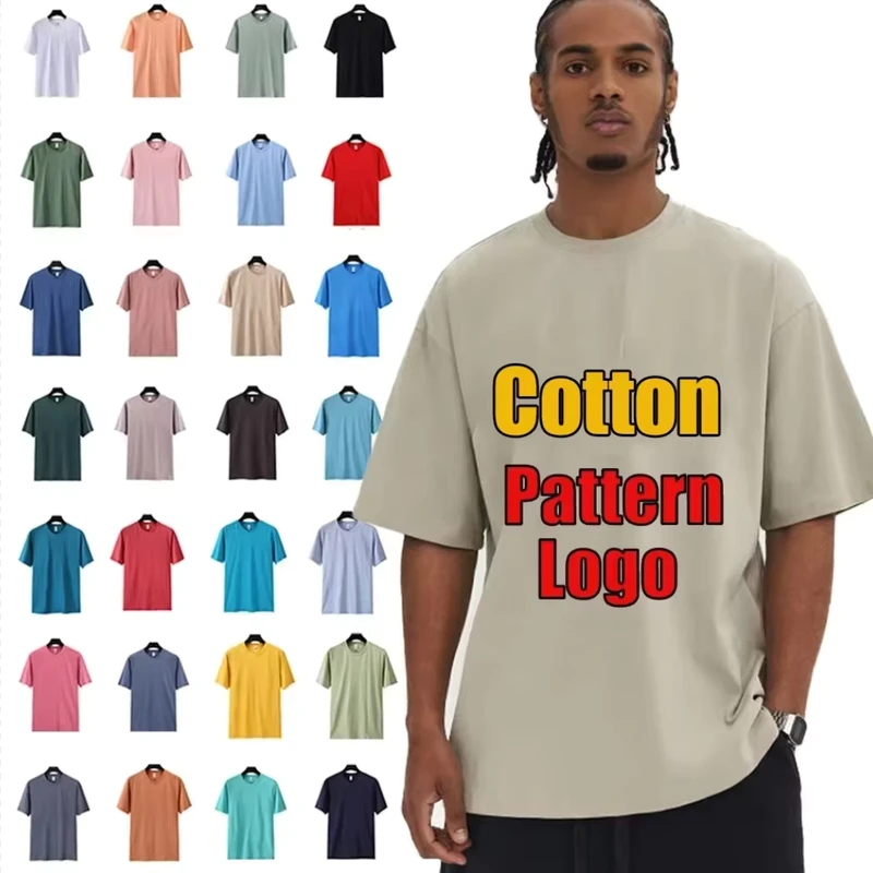 CHINEE-High-Quality-100-Cotton-Mens-O-Neck-Short-Sleeve-T-shirt-Blank-Design-Silk-Screen-Printed-England-Style-Quick-Dry-Breathable