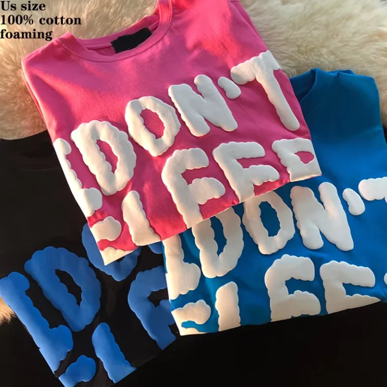 CHINEE-High-Quality-100-Cotton-OEM-Custom-3D-Foam-Puff-Printing-Logo-Unisex-Short-Sleeve-Mens-Plus-Size-T-Shirts