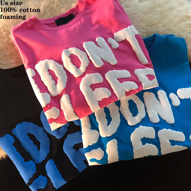 CHINEE-High-Quality-100-Cotton-OEM-Custom-3D-Foam-Puff-Printing-Logo-Unisex-Short-Sleeve-Mens-Plus-Size-T-Shirts