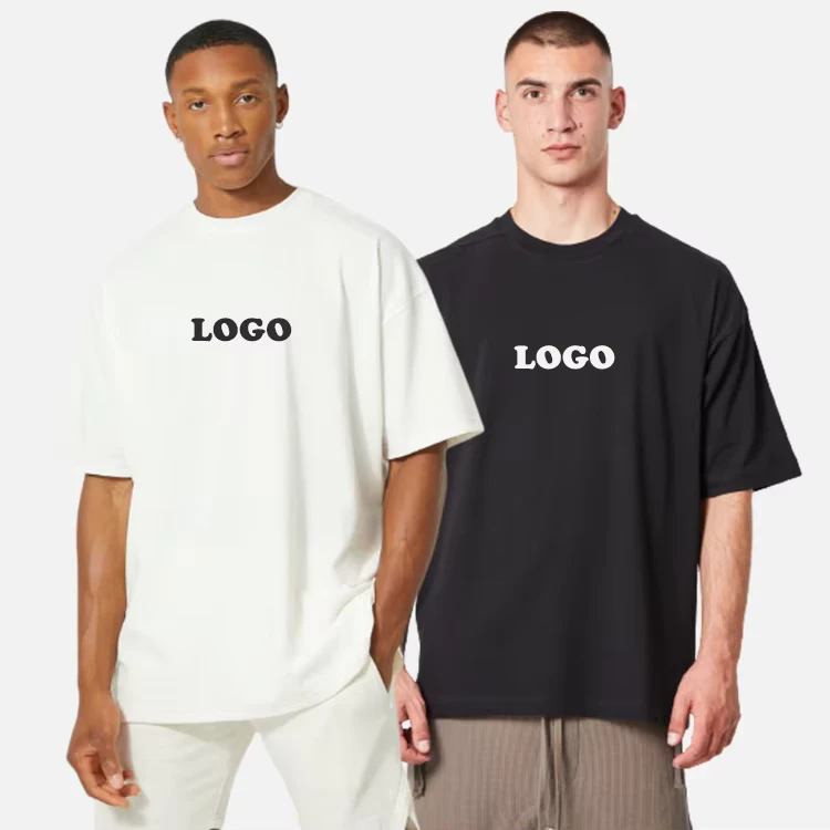 CHINEE-High-Quality-100-Cotton-Solid-Woven-Heavyweight-Oversized-Breathable-Eco-Friendly-Silk-Screen-Printed-Blank-Mens-T-Shirt