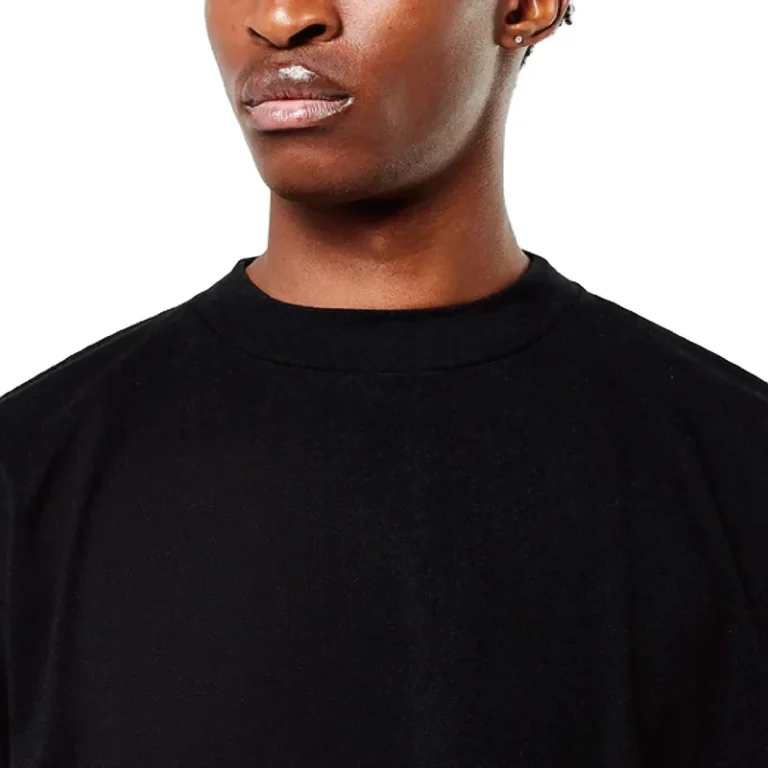 CHINEE-High-Quality-100-Cotton-Tshirts-Custom-Mock-Neck-Black-T-shirt-Men-Oversized-Blank-Plain-T-Shirts-Clothing-For