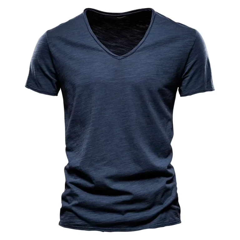CHINEE-High-Quality-100-Cotton-v-Collar-t-Shirt-Plain-High-Quality-T-shirts-Deep-v-Neck-t-Shirts-for-Men-v-Collar-t-Shirt