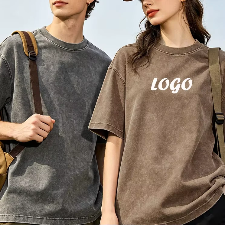 CHINEE-High-Quality-210G-Cotton-Oversized-Crew-Neck-Blank-T-Shirt-Unisex-Snowflake-Vintage-Custom-Logo-Acid-Washed-Mens-T-shirt