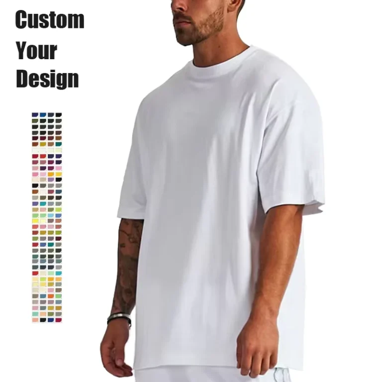CHINEE-High-Quality-Blank-Cotton-StreetWear-Tshirt-Oversized-Drop-Shoulder-T-shirt-Custom-Print-Logo-HeavyWeight-White-T-Shirt-For-Men