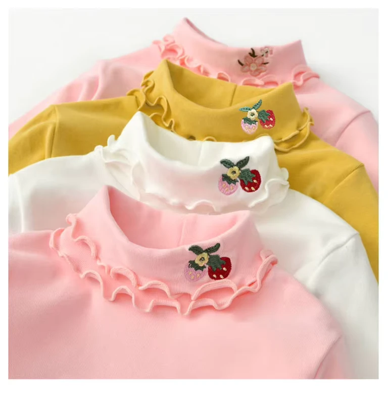 CHINEE-High-Quality-Boutique-Autumn-Spring-Sweet-Korean-Style-Long-Sleeves-Children-T-Shirt-Girl-Bottoming-Girls-Solid-Blouse-Tops