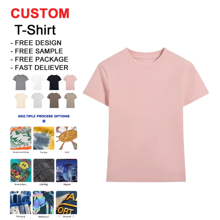 CHINEE-High-Quality-Cotton-3D-Embossed-Slim-Fit-Plain-O-Neck-220GSM-Summer-T-shirts-Custom-Logo-Women-CustomT-Shirt-T-Shirts
