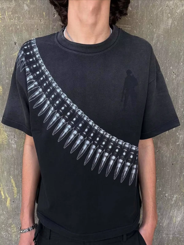 CHINEE-High-Quality-Crew-Neck-Cotton-300Gsm-Tshirt-Short-Sleeve-Mens-Printed-T-shirts-Drop-Shoulder-Oversized-Black-Dtg-Custom-T-Shirt