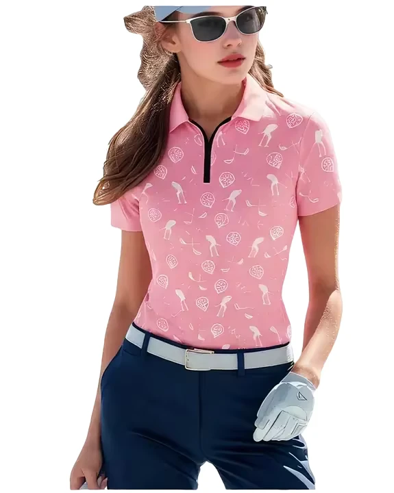CHINEE-High-Quality-Custom-Logo-Quick-Dry-Slim-Fit-Polyester-Spandex-Short-Sleeve-Lady-Female-Golf-Wear-Polo-T-Shirts