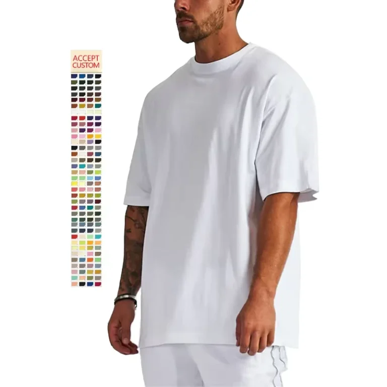 CHINEE-High-Quality-Custom-Printing-Oversized-Drop-Shoulder-T-Shirt-for-Men-Heavy-Weight-Blank-Cotton-Street-Wear-Solid-Pattern