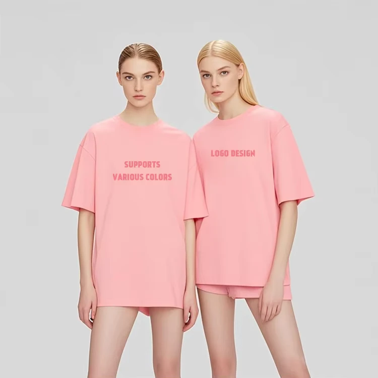 CHINEE-High-Quality-Fashion-100-Cotton-Pink-Custom-Casual-Classic-Short-Sleeve-Crew-Neck-Womens-T-Shirts-With-Custom-Design