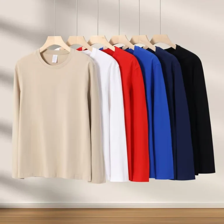 CHINEE-High-Quality-Mens-200g-Cotton-Long-Sleeve-T-shirt-Solid-Color-Blank-Long-Sleeve-T-shirt-Custom-logo-Base-Shirt