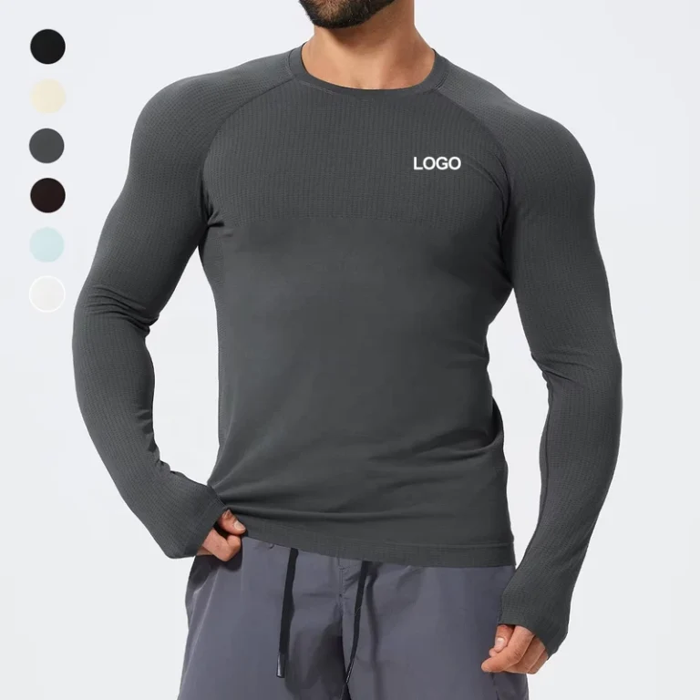 CHINEE-High-Quality-Mens-Seamless-Compression-Long-Sleeve-T-Shirt-Athletic-Base-Layer-Quick-Dry-Workout-Shirts-Sports-Running-Tops