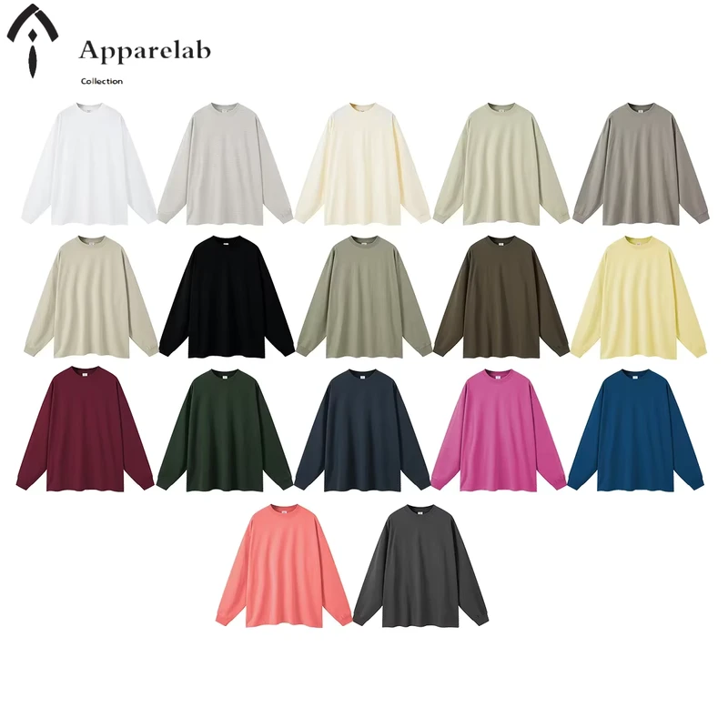 CHINEE-High-Quality-Mens-Spring-Fashion-Customised-Oversized-100-Cotton-Plain-Long-Sleeve-T-Shirt