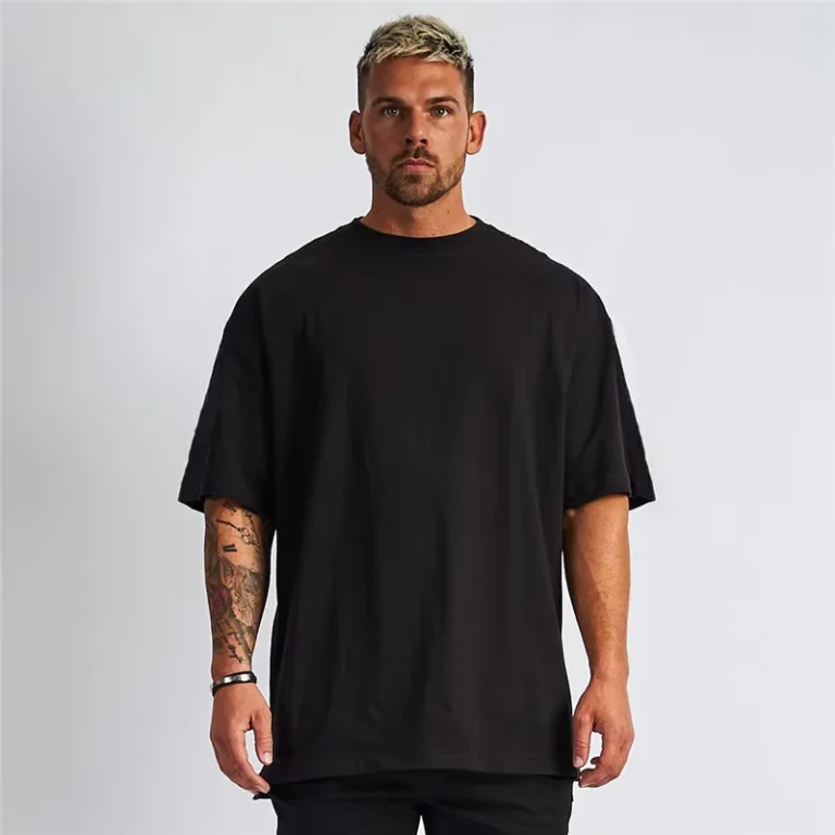 CHINEE-High-Quality-Mens-T-Shirts-Drop-Shoulder-Streetwear-T-shirt-for-Men-Heavyweight-Looser-Fit-Breathable-T-Shirts