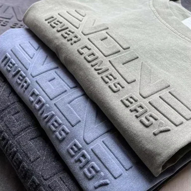CHINEE-High-Quality-Mens-Unisex-Loose-Knitted-Crew-Neck-100-Cotton-Custom-3D-Embossed-T-Shirts