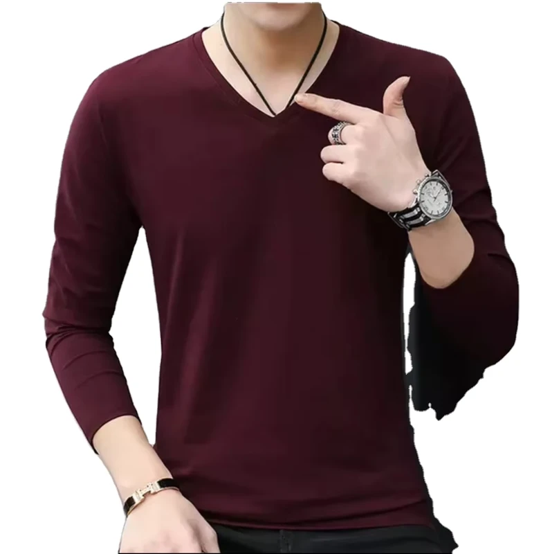 CHINEE-High-Quality-Oem-V-Neck-T-Shirt-for-Men