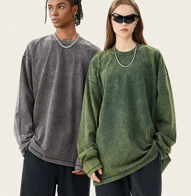 CHINEE-High-Quality-Unisex-Casual-Long-Sleeve-t-Shirt-for-Men-Oversize-Vintage-Wash-Long-Sleeve-Tshirt-Women