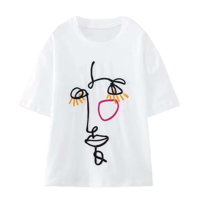 CHINEE-High-Quality-Womens-Fashion-Printed-T-Shirt-Soft-Breathable-Casual-Daily-Wear-Top