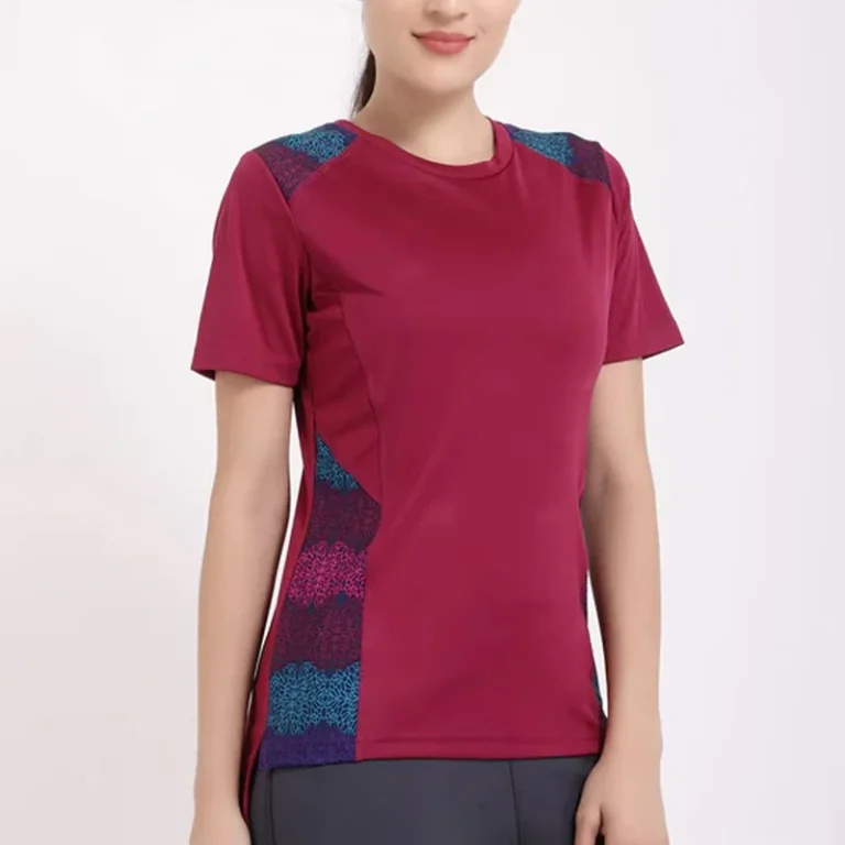 CHINEE-High-Quality-Womens-Neck-Summer-Plaid-Eco-Friendly-100-Cotton-T-Shirt-OEM-Custom-Logo-UV-Protection-Breathable-Quick-Dry