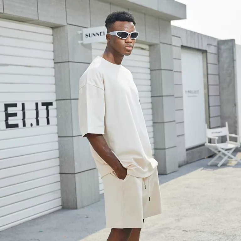 CHINEE-High-quality-Trendy-Casual-Wear-Sets-Unisex-Summer-Pure-Cotton-Short-sleeved-T-shirt-and-Shorts-2-piece-Outfits