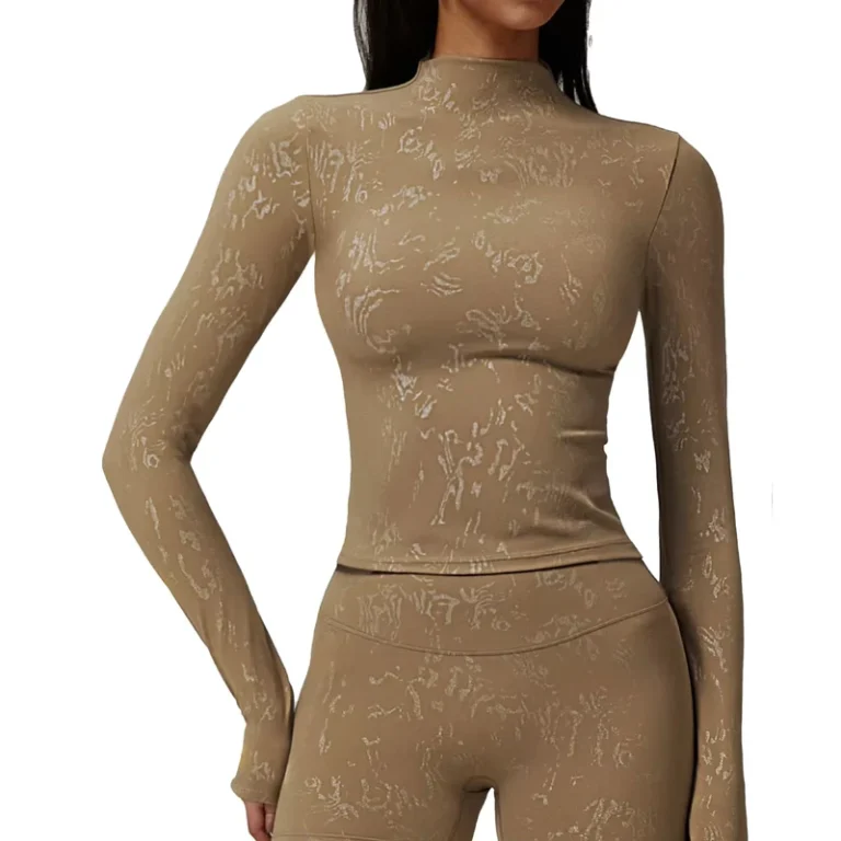 CHINEE-Hot-Stamping-Process-Womens-Half-High-Neck-Yoga-Top-Yoga-Clothes-Gym-Fitness-Outdoor-Run-Sport-Long-Sleeve-Running-Shirts