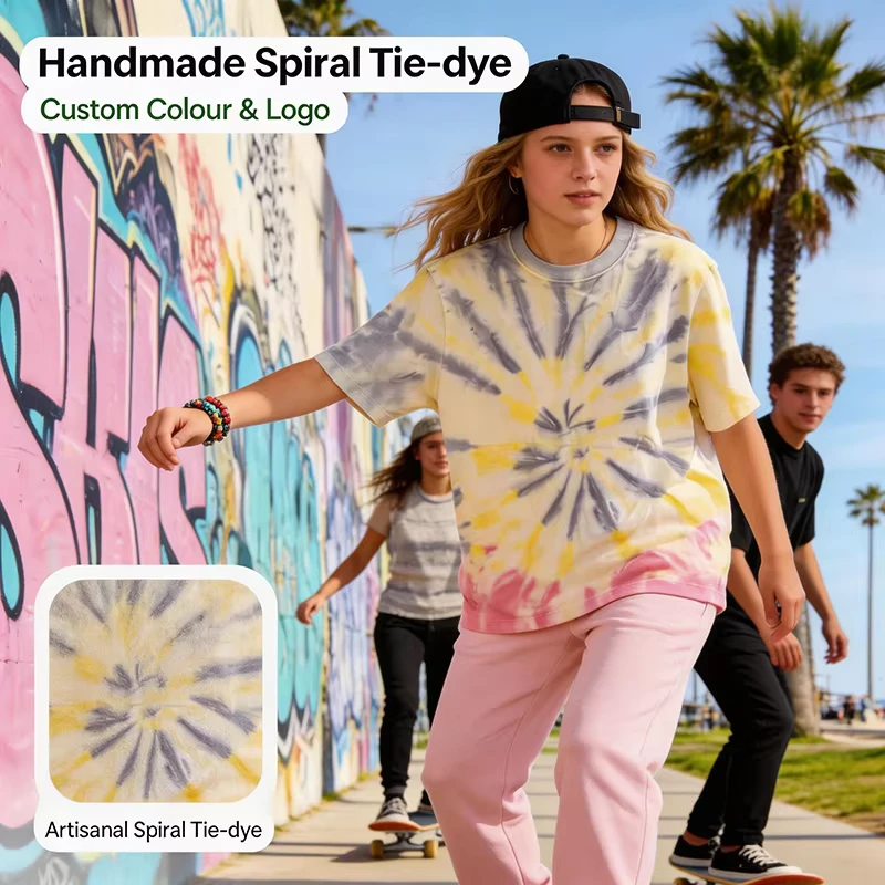 CHINEE-HuaYi-WRAP-GOTS-Certified-Custom-Spiral-T-Shirt-Tie-Dye-T-Shirts-Cotton-Casual-Short-Sleeve-T-Shirt-for-Women-Daily-Wear