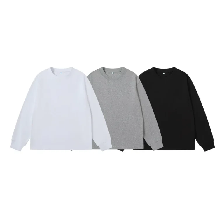 CHINEE-Japanese-New-American-100-Cotton-Pullover-Solid-Color-Long-Sleeve-Breathable-Eco-Friendly-Autumn-XL-Mens-T-shirt