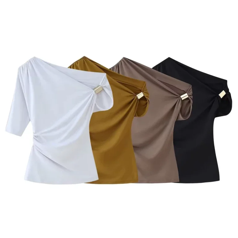 CHINEE-KAROT-ZA-Spring-New-Womens-Temperament-Fashion-Metal-Button-Slim-Asymmetric-Simple-Top-T-shirt-1026164