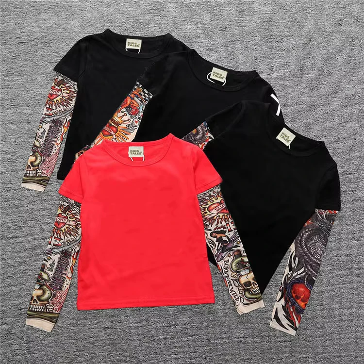 CHINEE-Kids-Hip-Hop-Style-Floral-Tattoo-Sleeve-T-Shirt-Patchwork-Childrens-Long-Sleeve-T-Shirt-for-Spring-Autumn