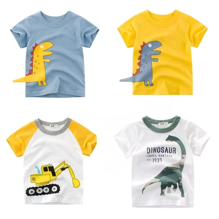 CHINEE-Kids-T-Shirt-Boys-Girls-Car-Cartoon-Pattern-Jersey-Fabric-Compressed-100-Organic-Cotton-Short-Sleeve-Casual-Tops-Custom