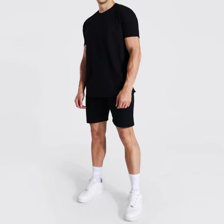 CHINEE-Latest-Summer-Fashion-Mens-Casual-Short-Sets-Elastic-Waist-T-shirt-and-Shorts-Solid-Color-Print-Summer-Sets-for-Men