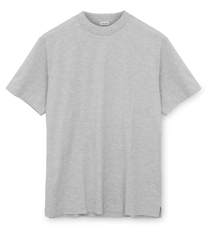 CHINEE-Light-Gray-Crew-Neck-Knitted-Polyester-Cotton-Mens-Casual-Short-Sleeve-Breathable-Quick-Dry-Summer-Basic-Streetwear-T-Shirt