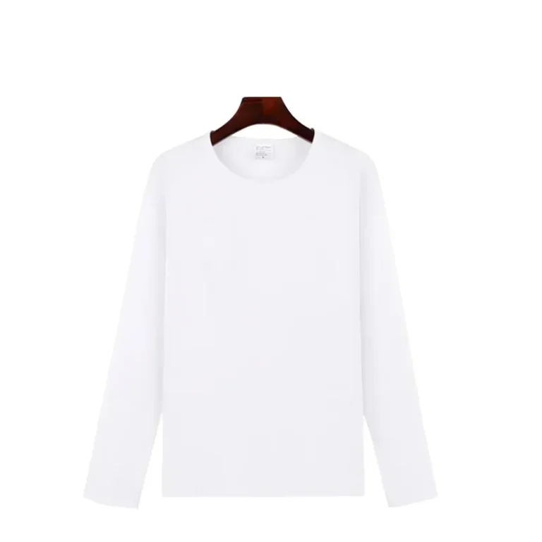 CHINEE-Long-Sleeve-Polyester-Blank-Plain-Mens-T-shirts-Custom-Logo-White-Unisex-Long-Sleeve-T-shirt