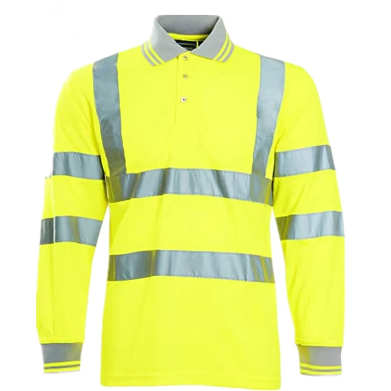 CHINEE-Long-Sleeve-Water-Proof-Polyester-T-shirt-Polo-ANSI-Class-3