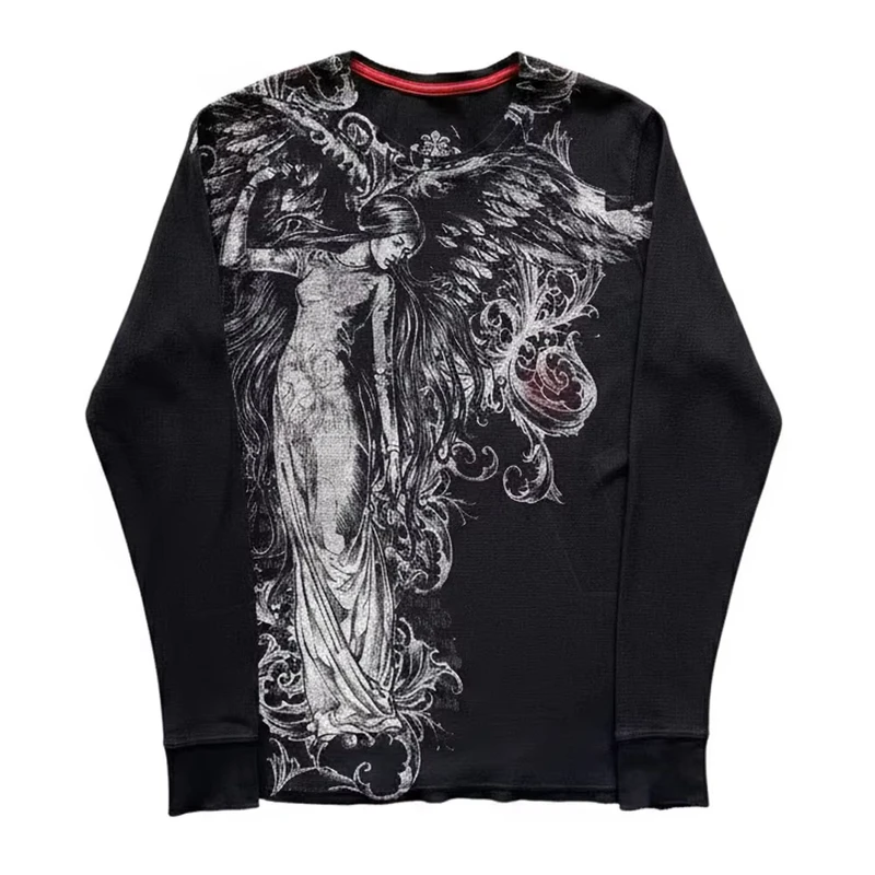 CHINEE-Long-Sleeved-3D-Printed-Retro-Oversized-Winter-T-Shirt-for-Men-Women-Casual-Gothic-Windproof-Breathable-Eco-Friendly